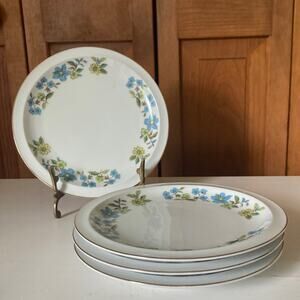 Vintage Royal Domino “Blue Garden” Salad/Dessert Plates, Set of 4